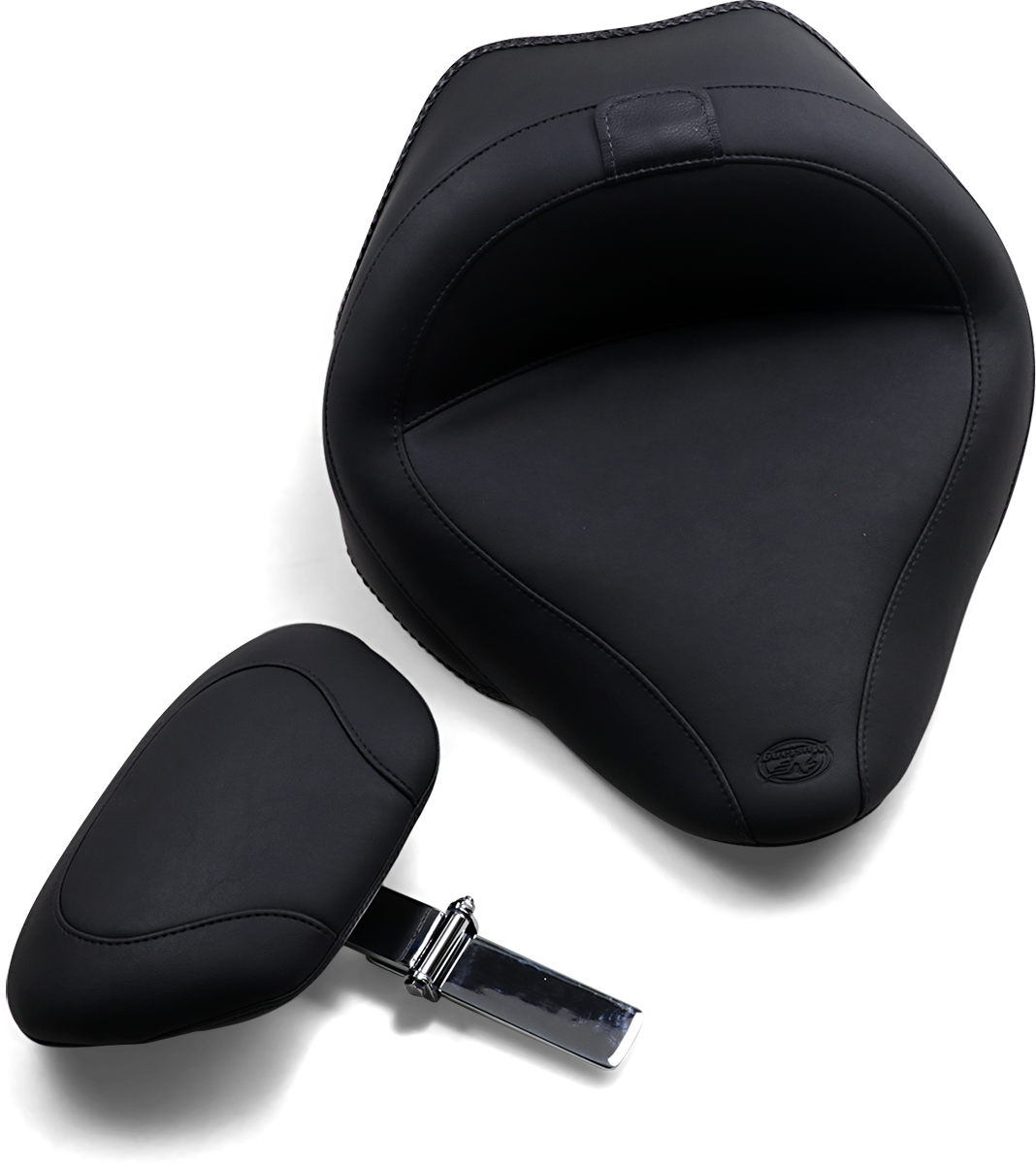Mustang Wide Solo Seat & Backrest fits 2011-2017 Harley Softail Slim Blackline