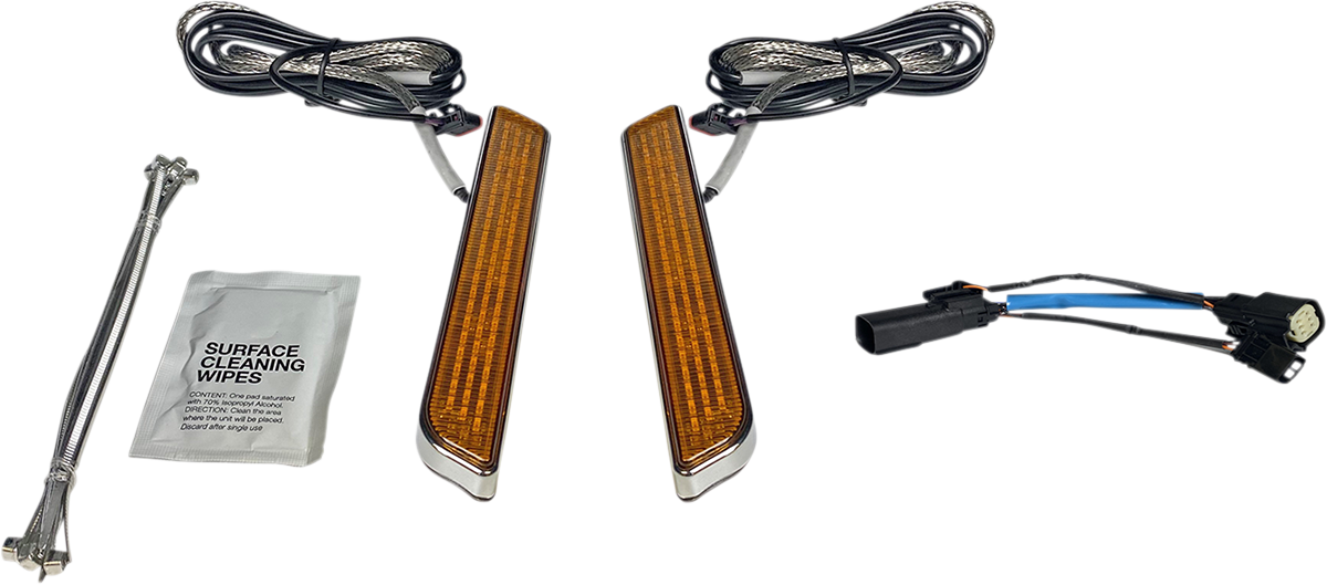 Custom Dynamics Amber LED Turn Signal Fork Lights 2010-2013 Harley FLHX FLTRX