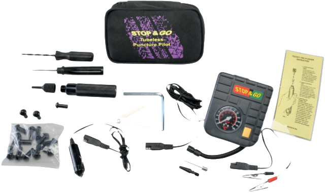 Stop & Go International Portable Tubeless Motorcycle Tire Puncture Pilot Kit