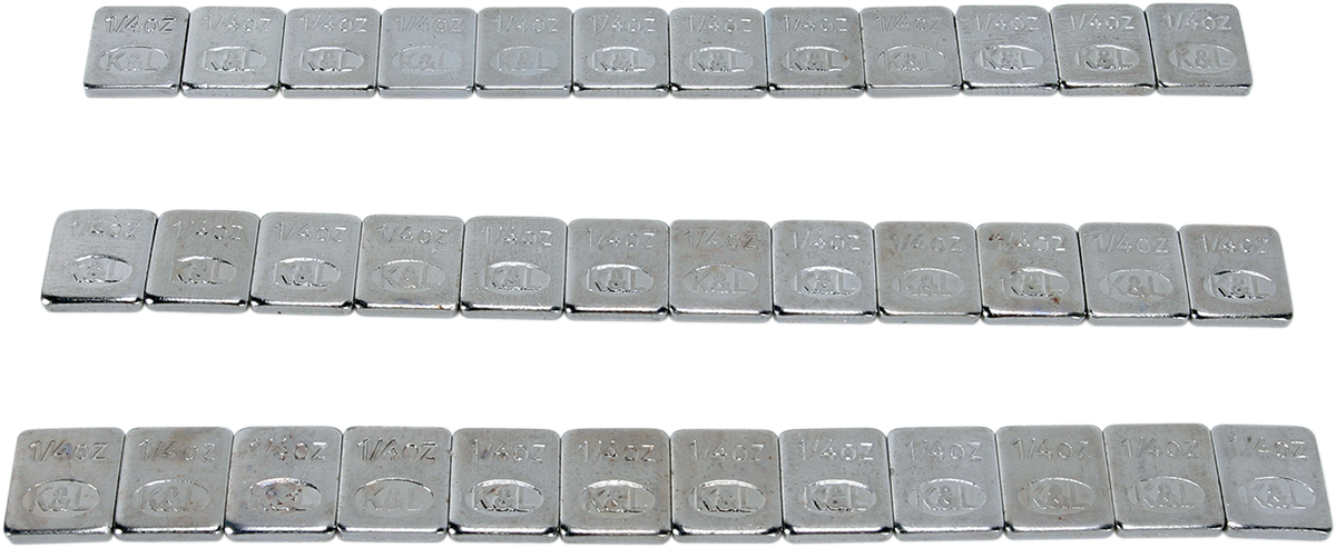 K&L Supply 25oz Chrome 36 Pack Quickstick Adhesive Wheel Weights fits Harley