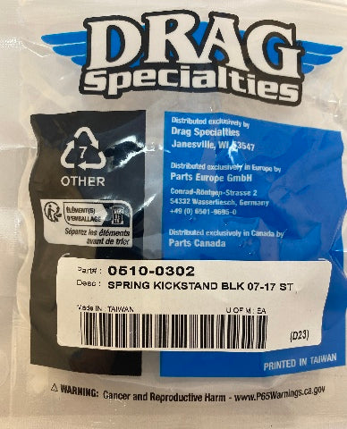 Drag Specialties Black 4.1" Kickstand Spring fits 2007-24 Harley Touring Softail