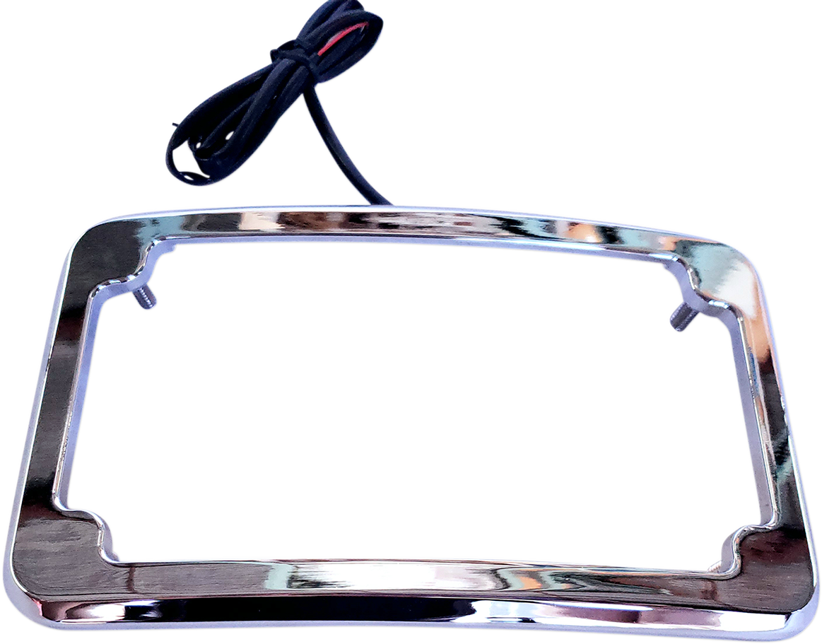 Cycle Visions Chrome Universal Motorcycle Lighted License Plate Frame Harley