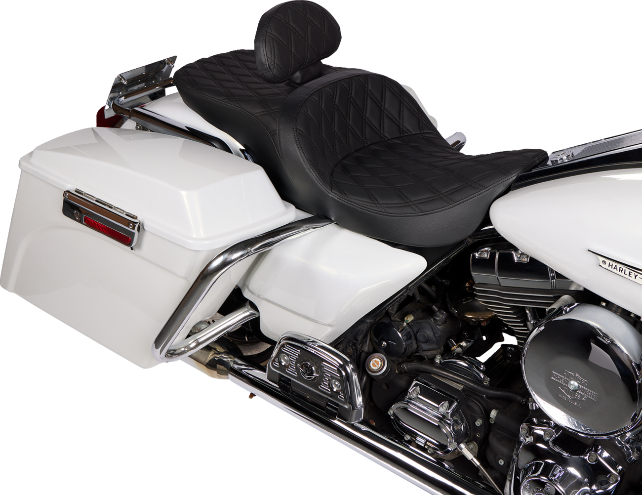 Drag Specialties Predator II Diamond Stitch Seat fits 2008-2024 Harley Touring