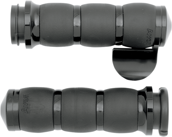 Avon Velvet Air Black 1" TBW Palm Rest Hand Grips fits 2008-2024 Harley Models