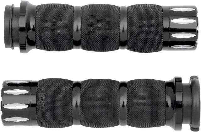 Avon Black TBW Rival Handlebar Hand Grips 2008-2024 Harley Dyna Touring FLHX