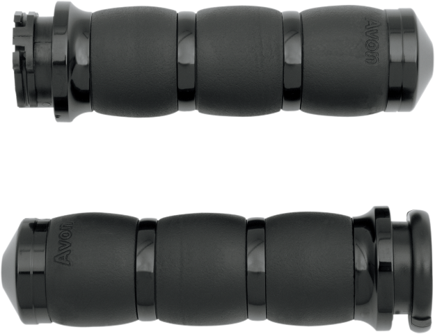 Avon Black Velvet Air Cable Hand Grips for 1980-2022 Harley Davidson