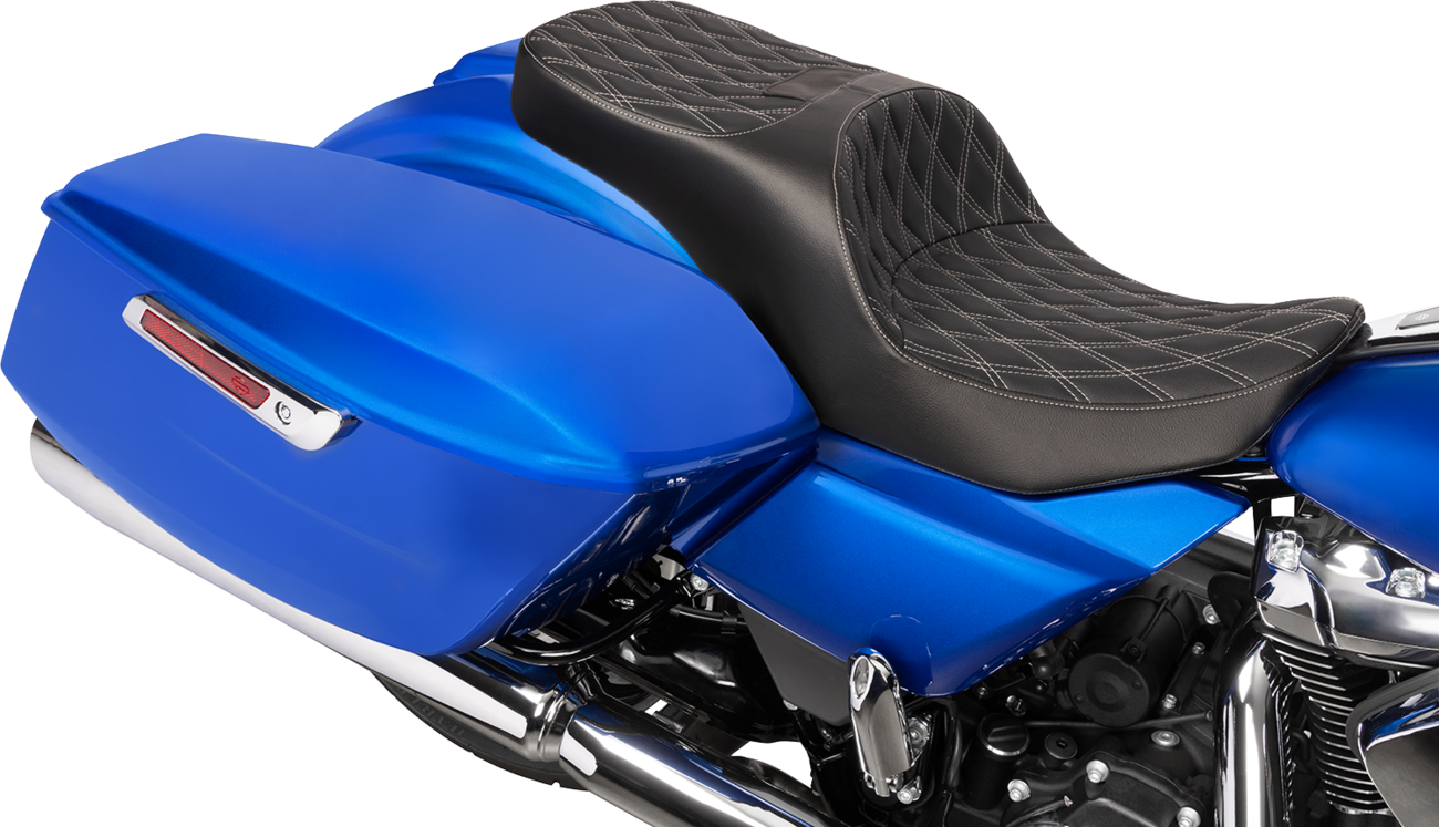 Drag Specialties Freedom Forward Silver Diamond Seat for 2023-25 Harley Touring
