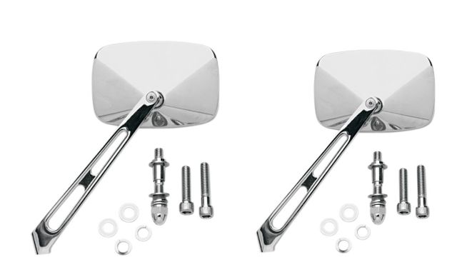 Drag Specialties Pair Chrome Motorcycle Air Stem Handlebar Mirrors For Harley