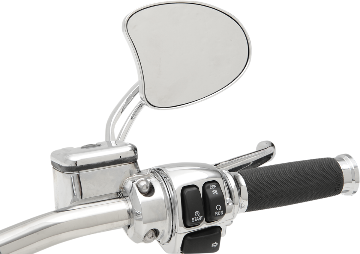 Drag Specialties Chrome Teardrop Slotted Handlebar Mirror Set Harley Davidson
