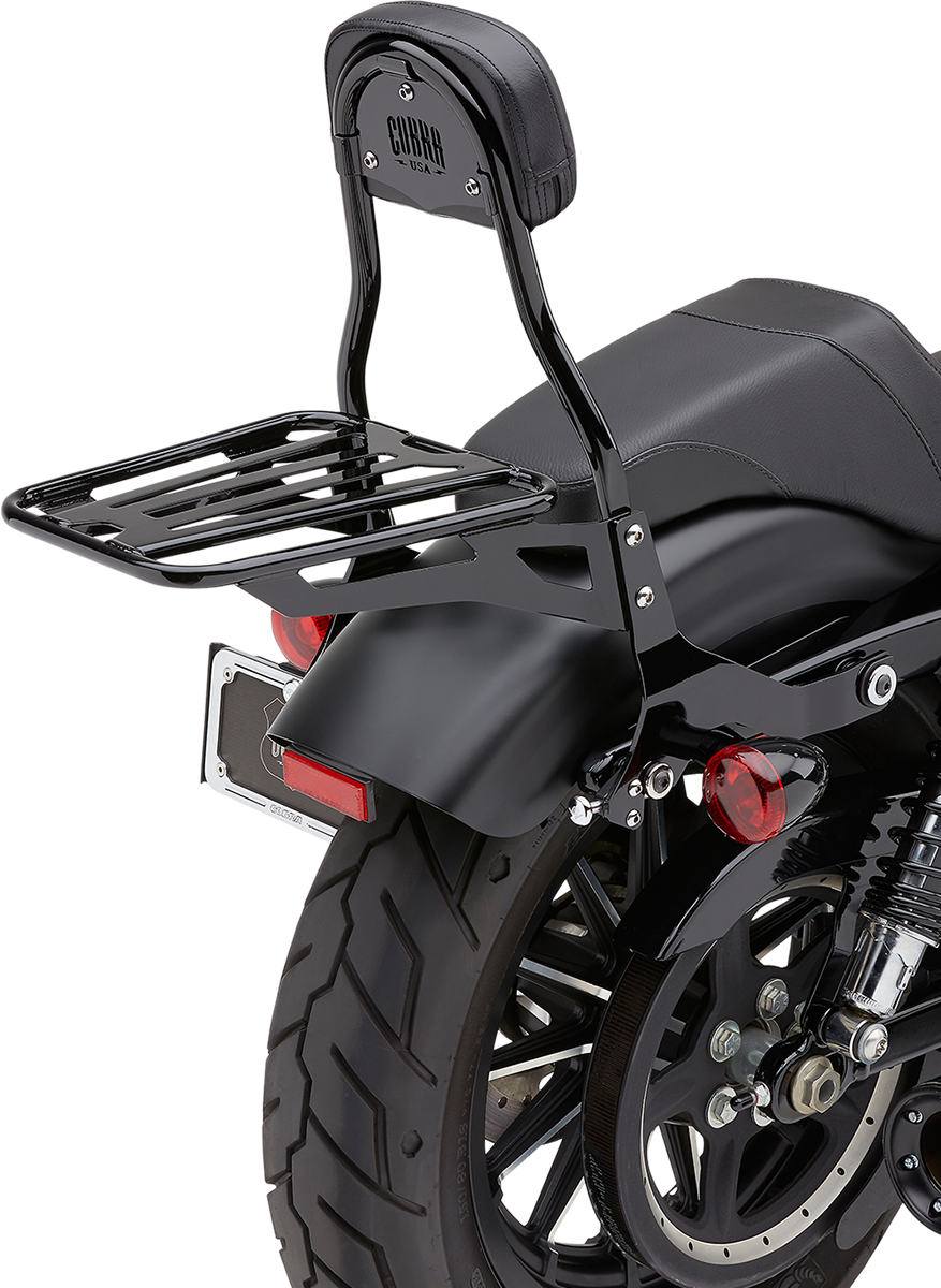 Cobra Black 14" Round Backrest Kit 2004-2019 Harley Sportster Iron Forty Eight