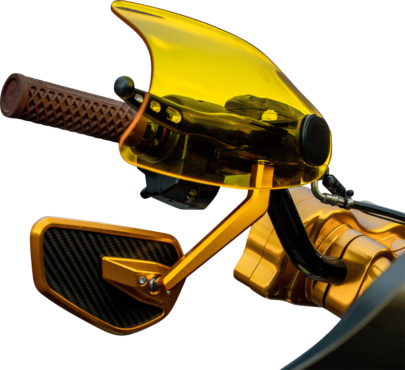 Klock Werks Flare Yellow Hand Guards fits 2002-2025 Harley Hydraulic Clutch