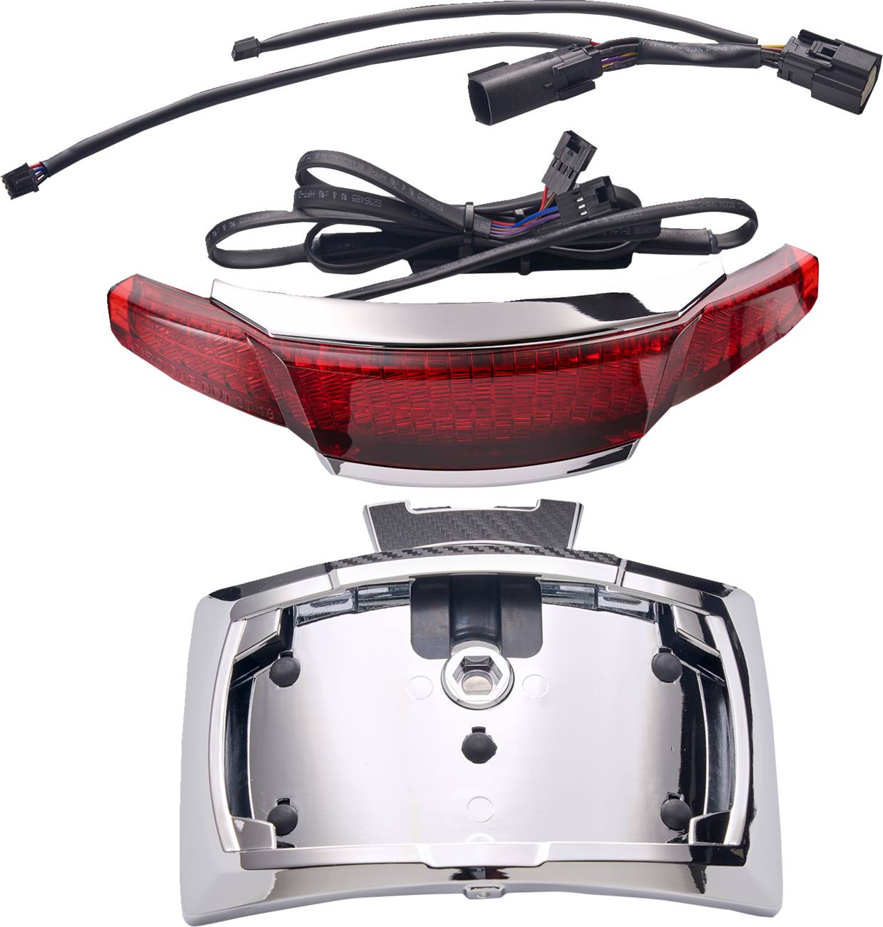 Ciro Latitude Chrome Taillight & License Plate Holder 2014-2024 Harley Touring