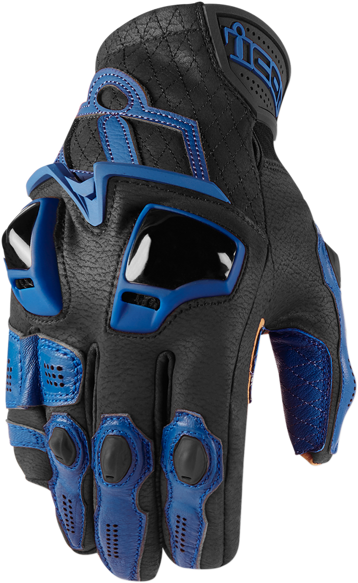 Icon Mens Hypersport Leather Dual Sport Motorcycle Riding Street Racing Gloves
