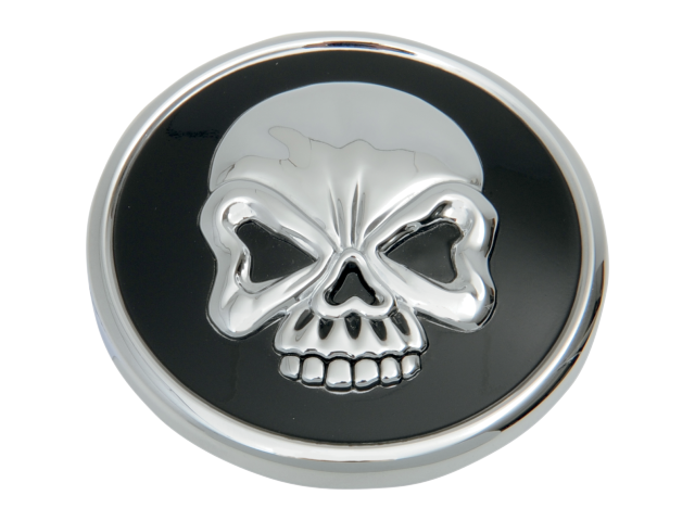Drag Specialties Chrome/Black Vented Skull Gas Cap 82-96 Harley FXD FLST XL FXRT