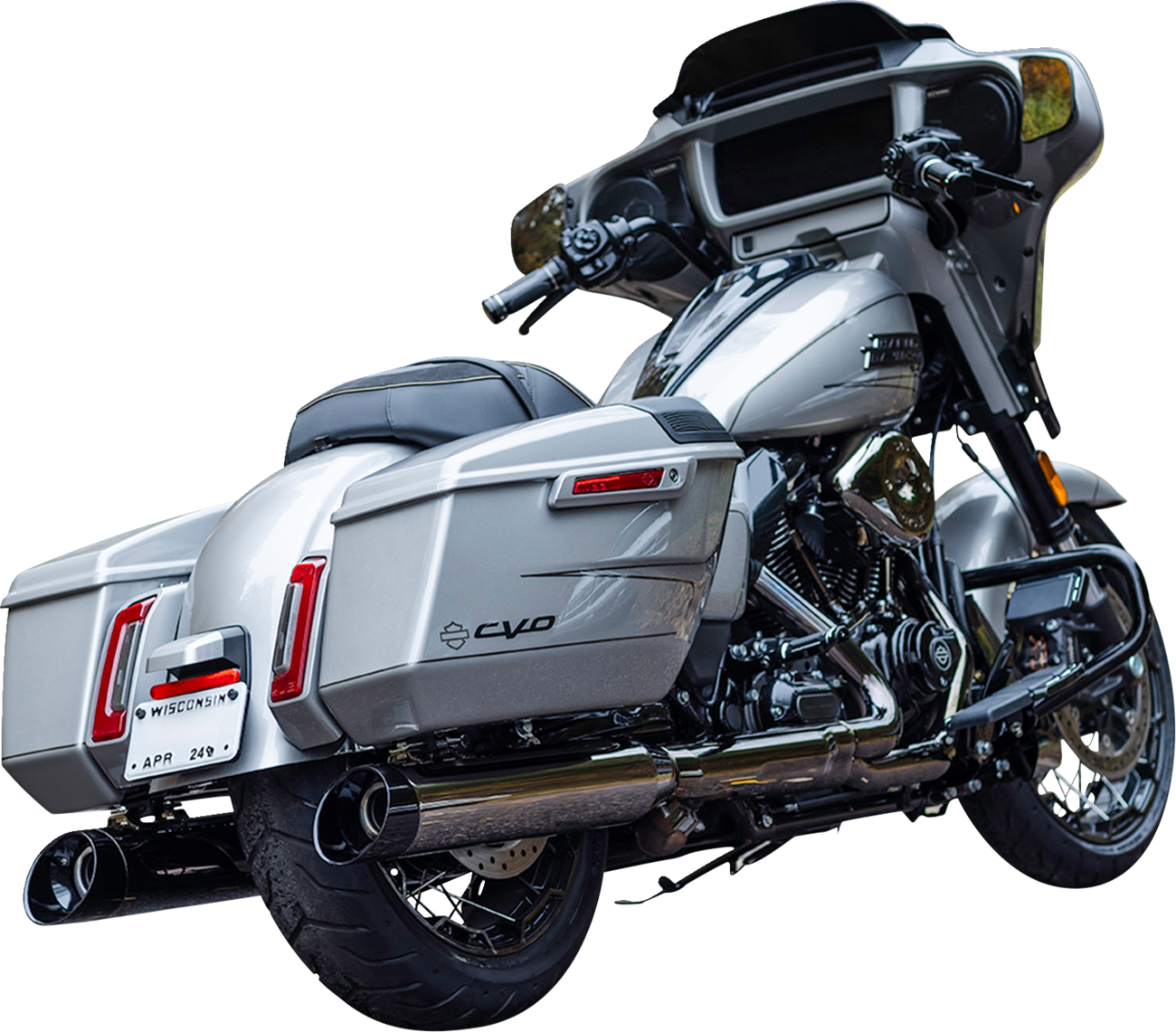 S&S MK45 Slip-on Lava Chrome 4.5" Mufflers for 2017-2024 Harley Touring 50 State