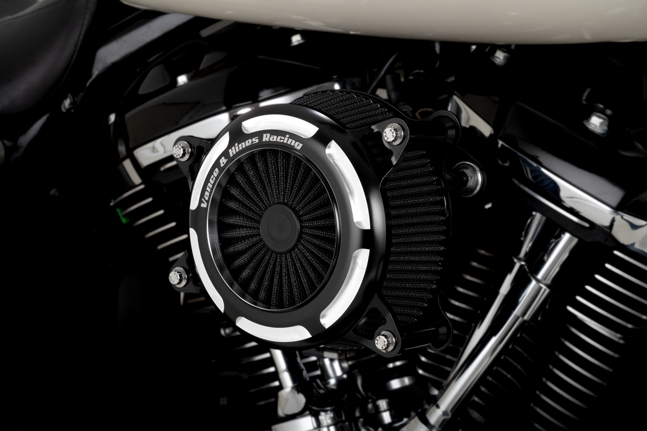Vance & Hines VO2 Onyx Black Contrast Air Intake Filter Kit 2017-2025 Harley M8