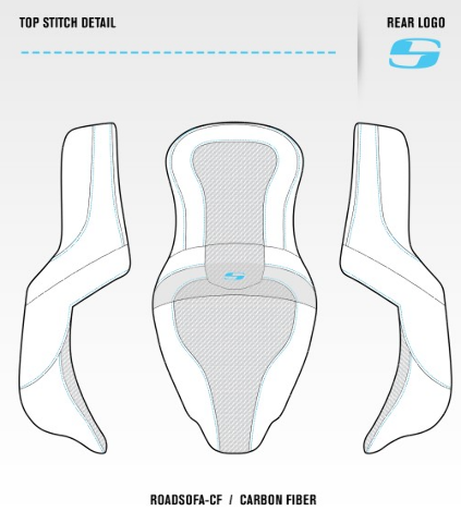 Saddlemen RoadSofa Carbon Fiber Seat W/ Backrest 1997-07 Harley FLHR FLHX FLHRC