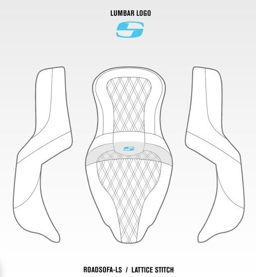 Saddlemen Roadsofa Gray Dragon Scale Stitch Seat fits 2023-2025 Harley Touring