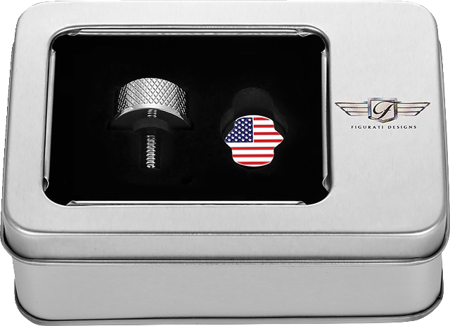Figurati American Flag USA 1/4"-20 Seat Bolt Knob for 1965-2022 Harley Davidson