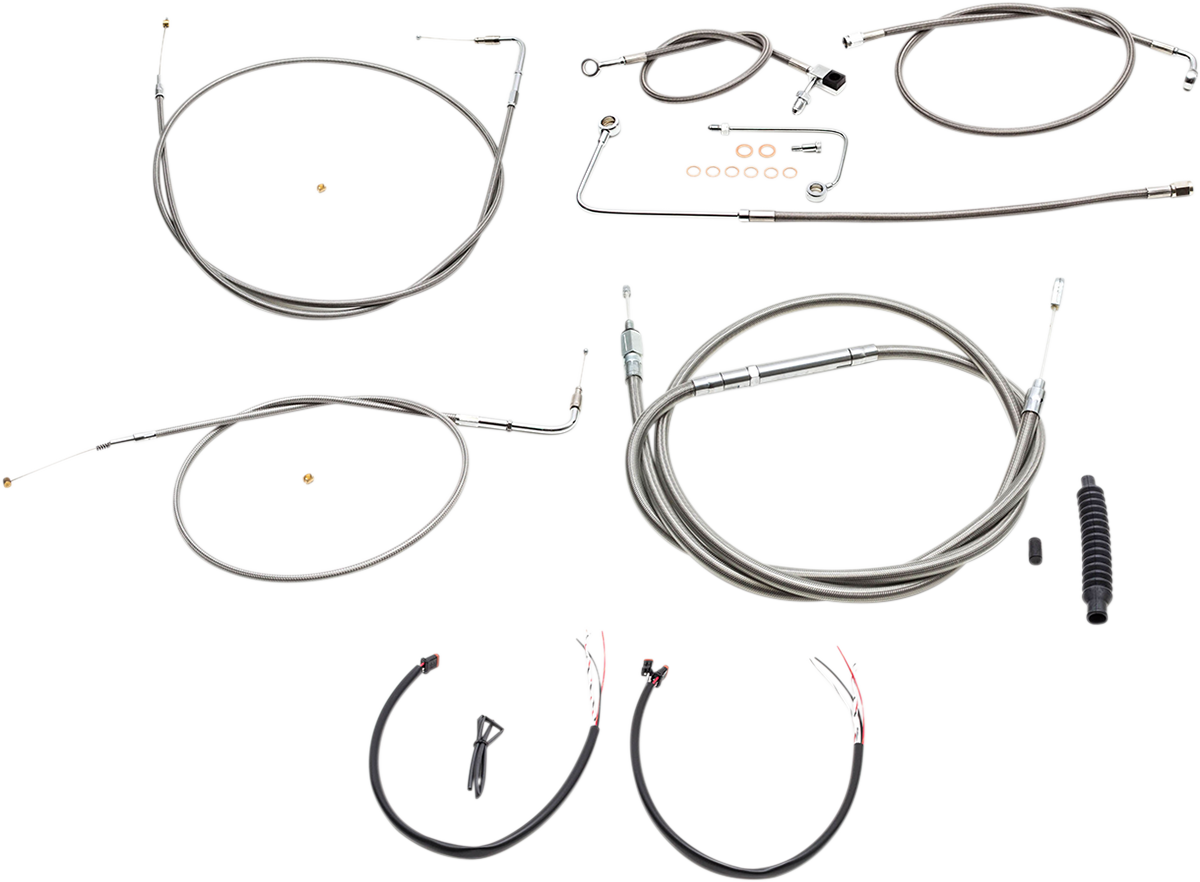 La Choppers ABS Braided 12"-14" Ape Handlebar Cable Kit 2015 Harley Softail FLS