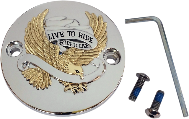 Drag Specialties Chrome Gold Live to Ride Points Cover 2017-2024 Harley Touring
