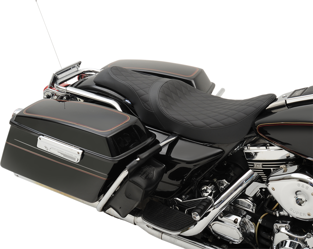 Drag Specialties Caballero Leather Diamond Seat for 1997-2007 Harley Touring