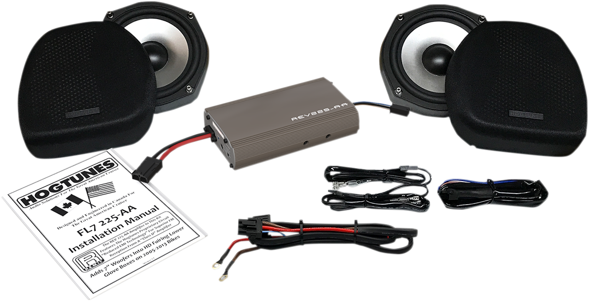 Hogtunes Front Fairing Lower Speaker & Amp Kit 2005-2013 Harley Touring Models