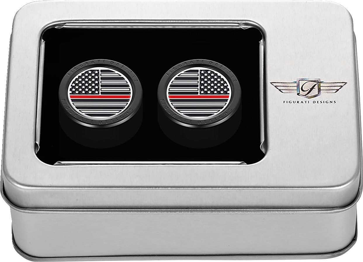 Figurati Red Line Flag Black Short Magnetic Docking Hardware Covers for Harley