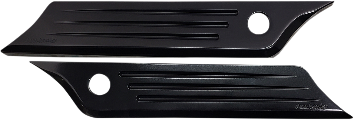Accutronix Black Speed Ball Rear Saddlebag latch Covers 2014-2020 Harley Touring
