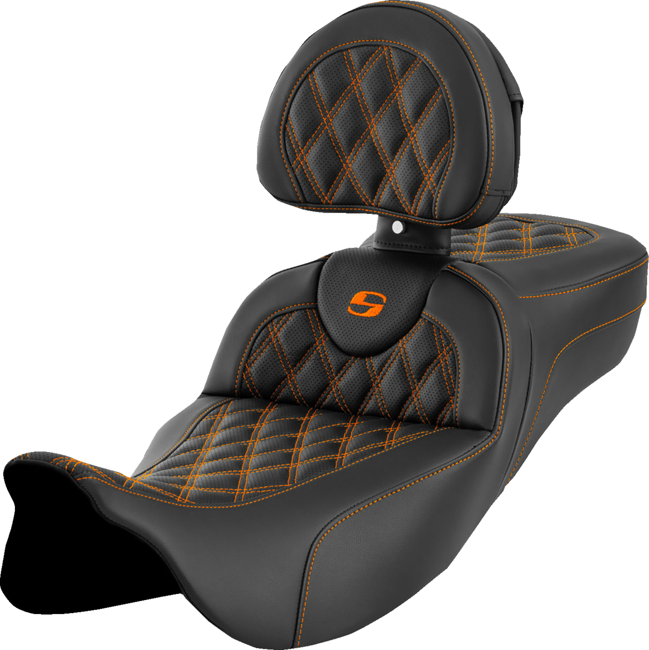 Saddlemen Roadsofa Orange Lattice Extended Seat & Backrest 08-24 Harley Touring