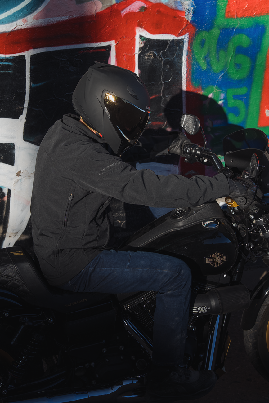 Icon Threshold Matte Black Modular Full Face Unisex Adult Motorcycle Helmet