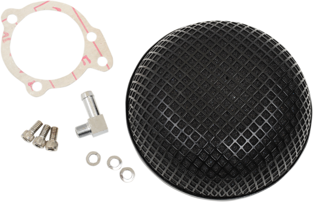 Drag Specialties Bob Black 5.5" Retro Style Air Cleaner for Harley S&S Super E/G