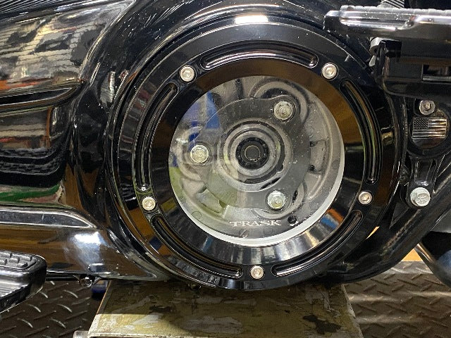 Trask Assault Black See Through Derby Cover 2018-24 Harley M8 Softail TM-0042BK