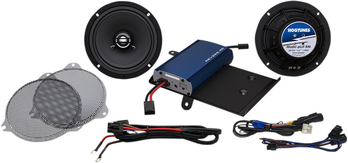 Hogtunes Front 225 Watt 6.5" Speaker & Amp Kit for 2014-2022 Harley FLHX FLHXS