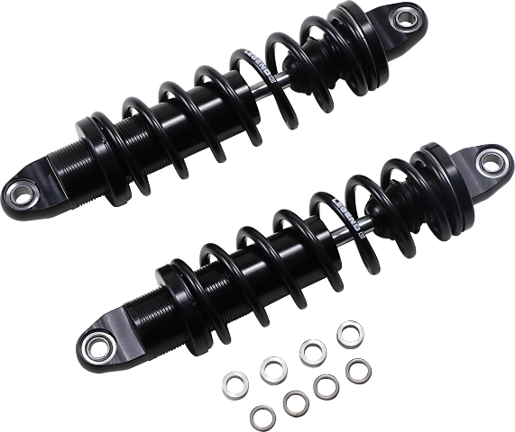 Legend Black Revo Heavy Duty 12" Rear Shocks 1999-2024 Harley Touring FLHX FLHT