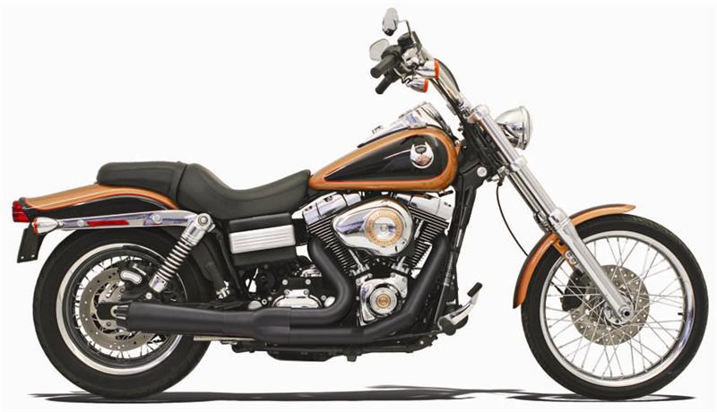 Bassani Road Rage 2-1 Short Black Megaphone Exhaust 1991-2005 Harley Dyna FXDL