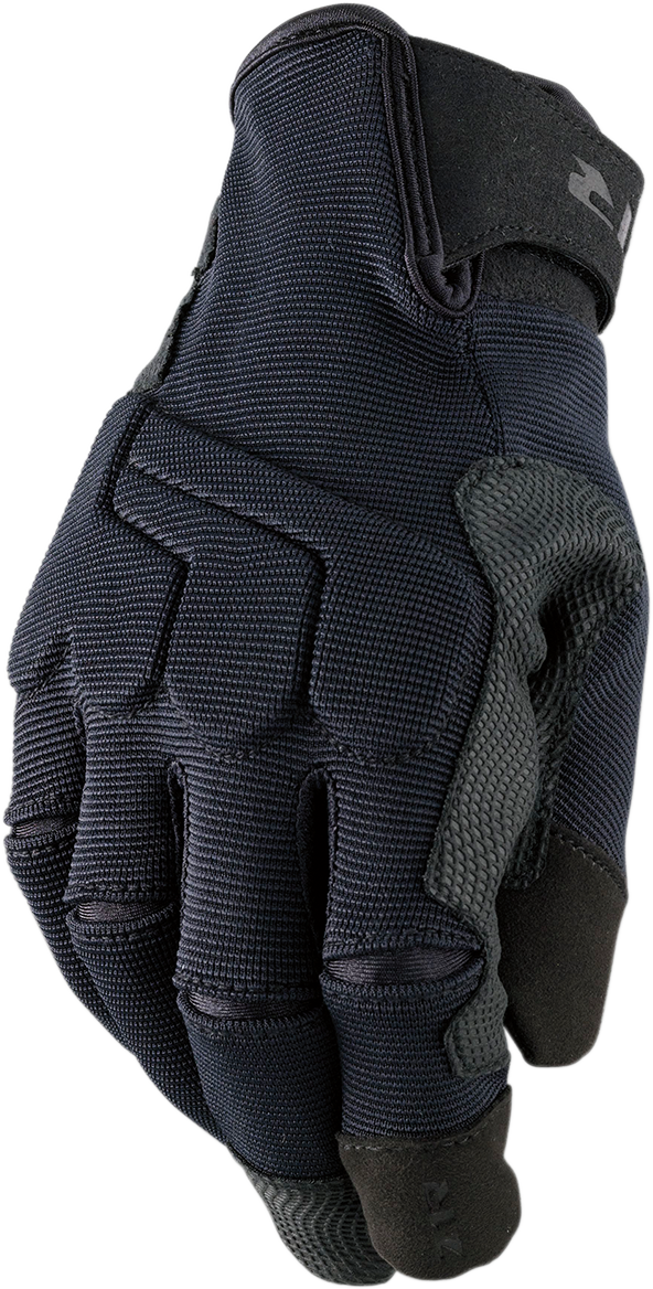 Z1R Mens Black Mill D30 Armored Textile Motorcycle Riding Street Racing Gloves