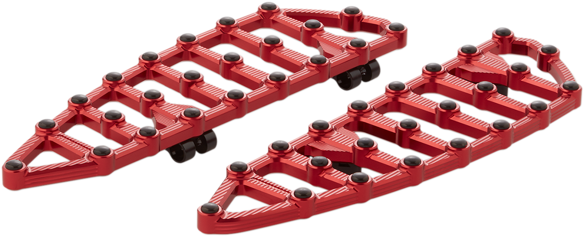 Arlen Ness MX Red Driver Floorboards for 1980-2024 Harley Touring Softail 06-893