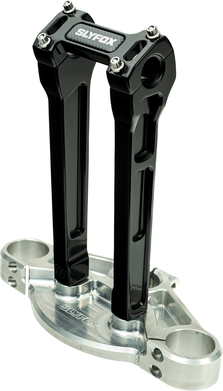 Slyfox 10" Black 1-1/8" Clamp Straight Handlebar Riser Kit for Harley Davidson