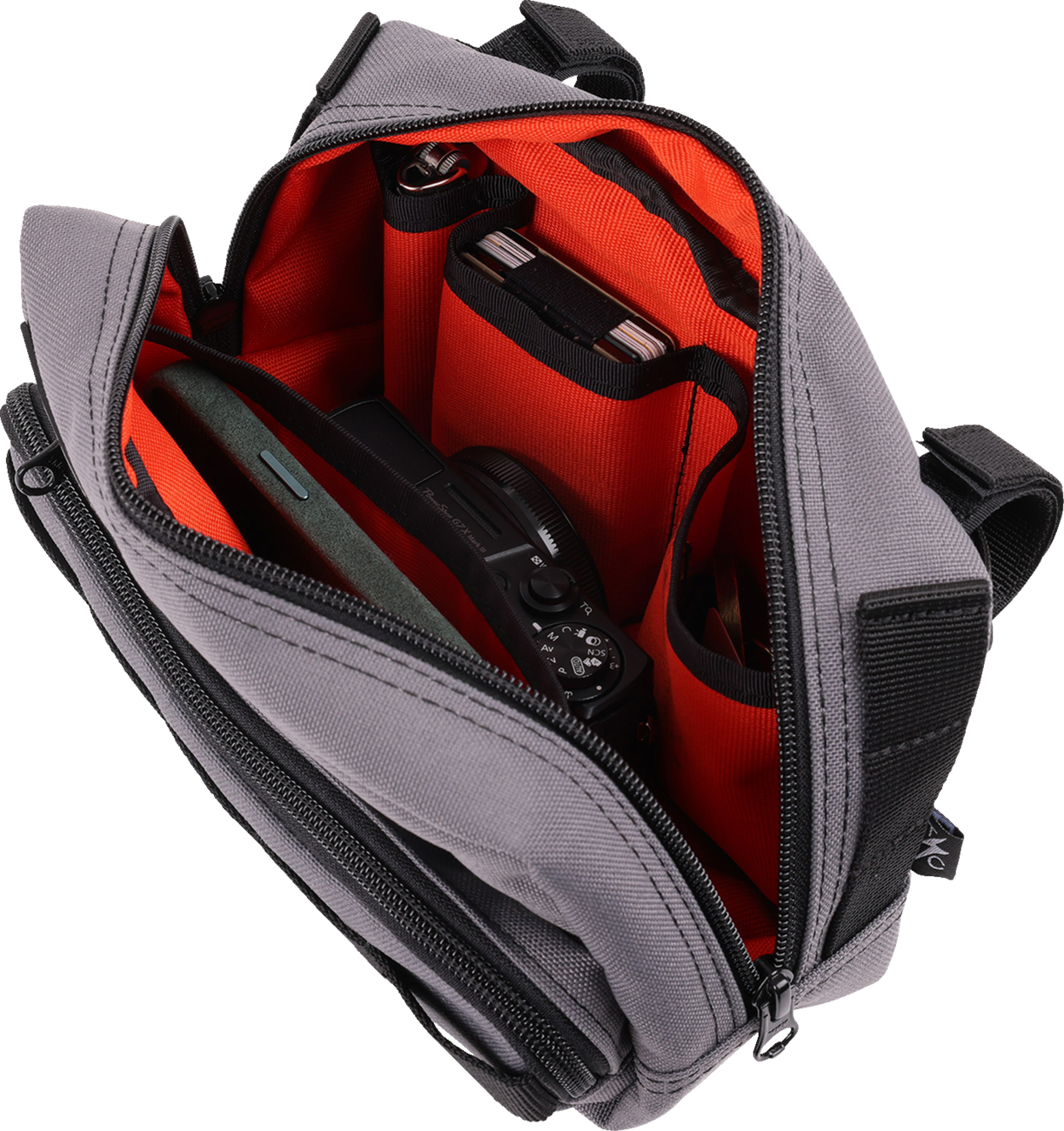 Thrashin Supply Gray Motorcycle Handlebar Storage Bag Plus for Harley THB-0018