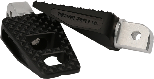 Thrashin P-54 Black Passenger Rear Footpegs for 2018-2025 Harley Softail Fat Bob