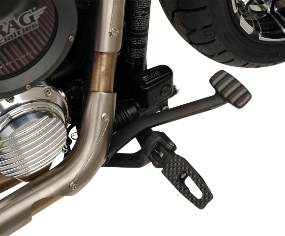 Thrashin P-54 Black Front Slim Driver Footpegs for 2018-2023 Harley Softail
