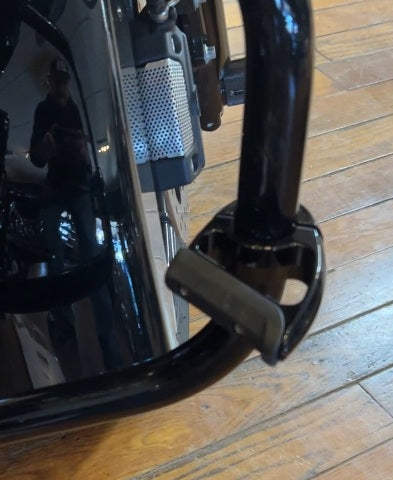 Ciro Black 1-1/4" Universal Motorcycle Front Engine Guard Highway Bar Toe Rest