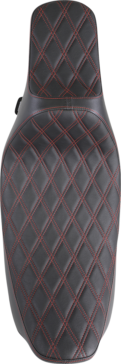 Drag Specialties Predator III Red Diamond Extended Seat for 97-07 Harley Touring
