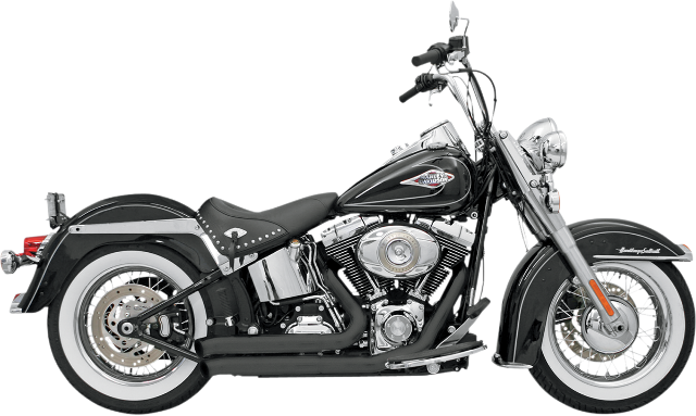 Bassani 2-2 Black FireSweep Exhaust for 86-17 Harley Softail FLSTF FXS FXST FLST