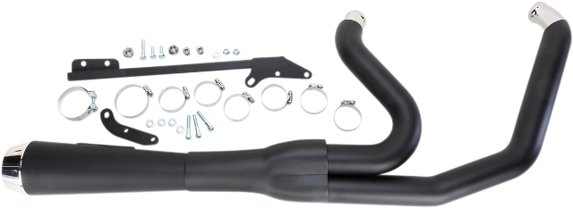 Bassani 2-1 Black 4" Road Rage Megaphone Exhaust for 06-17 Harley Dyna FXDC FXDL
