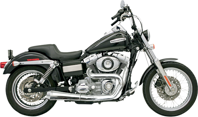 Bassani 2-1 Chrome 4" Road Rage Exhaust for 92-05 Harley Dyna FXD FXDL FXDWG