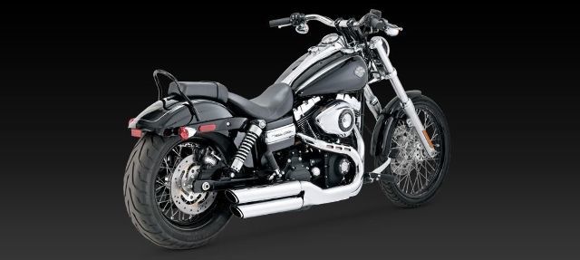 Vance & Hines Twin Slash 3" Slip On Mufflers fits 2008-2017 Harley Dyna FXDF
