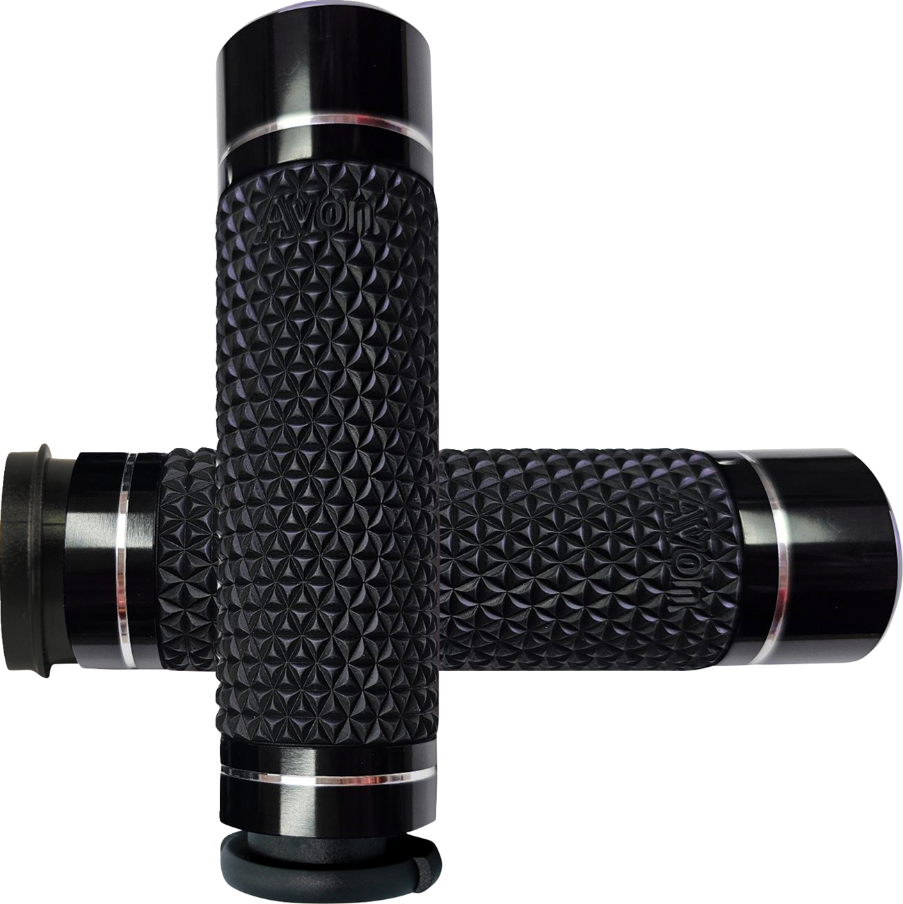 Avon K25 TBW Black Handlebar Grips Soft Diamond Knurled fits 2008-2025 Harley