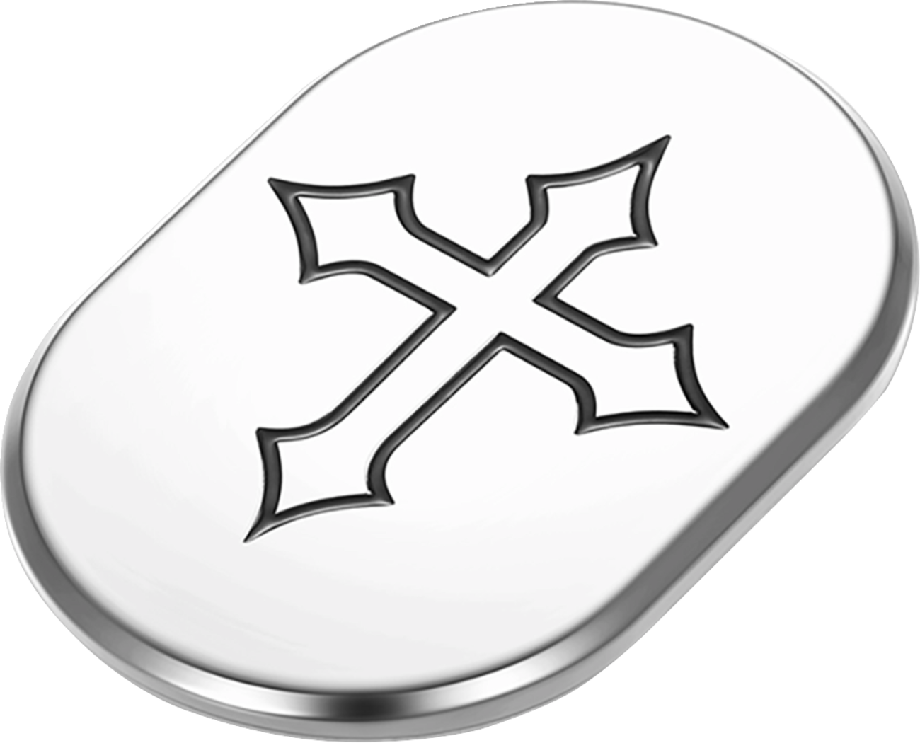 Figurati Cross RIght Side Antenna Hole Chrome Insert 2009-2023 Harley Touring